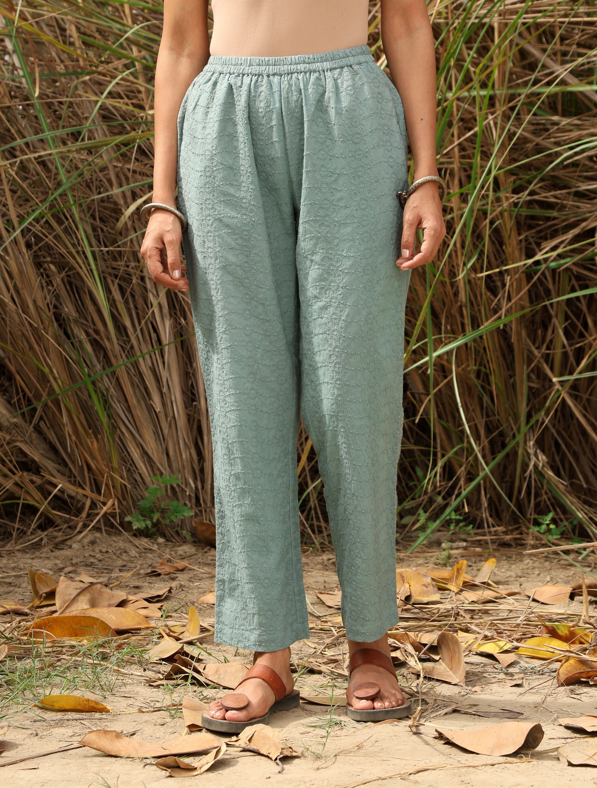 trueBrowns Blue Cotton Dobby S/L Kurta Set | Swadesiicart