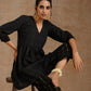 trueBrowns Black Gold Cotton Overlap Co-Ord Set - Swadesiicart