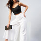 InWeave Solid White Palazzo - Swadesiicart