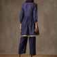 trueBrowns Blue Bandhani Printed Silk Co-Ord Set - Swadesiicart