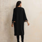 trueBrowns Black Kashmiri Embroidered Woollen Phiran Kurta | Swadesiicart