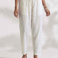 trueBrowns Off-White Cotton Floral Embroidered Flared Kurta Set | Swadesiicart
