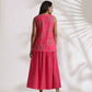 trueBrowns Pink Cotton Skirt Co-ord Set - Swadesiicart