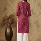 InWeave Women's Burgundy Maroon Print V Neck Lace Work Straight Kurta - Swadesiicart