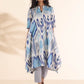 trueBrowns Blue Cotton Ikat Flared Kurta Pant Set | Swadesiicart