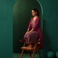 trueBrowns Maroon Light Mauve Silk Jacket Kurta Set | Swadesiicart