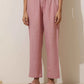 trueBrowns Pink Cotton Linen Kurta Pant Set | Swadesiicart