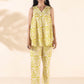 trueBrowns Lime Cotton Ikat Sleeveless Co-ord Set - Swadesiicart