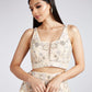 House of Panchhi Cream Net Sequins, Mirror And Thread Embroidery Lehenga Choli & Dupatta | Swadesiicart