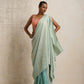 trueBrowns Blue Gold Lurex Ready To Wear Saree | Swadesiicart