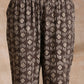 trueBrowns Clay Dabu Buta Print Cotton Front Neck Gathered Kurta Pant Set | Swadesiicart