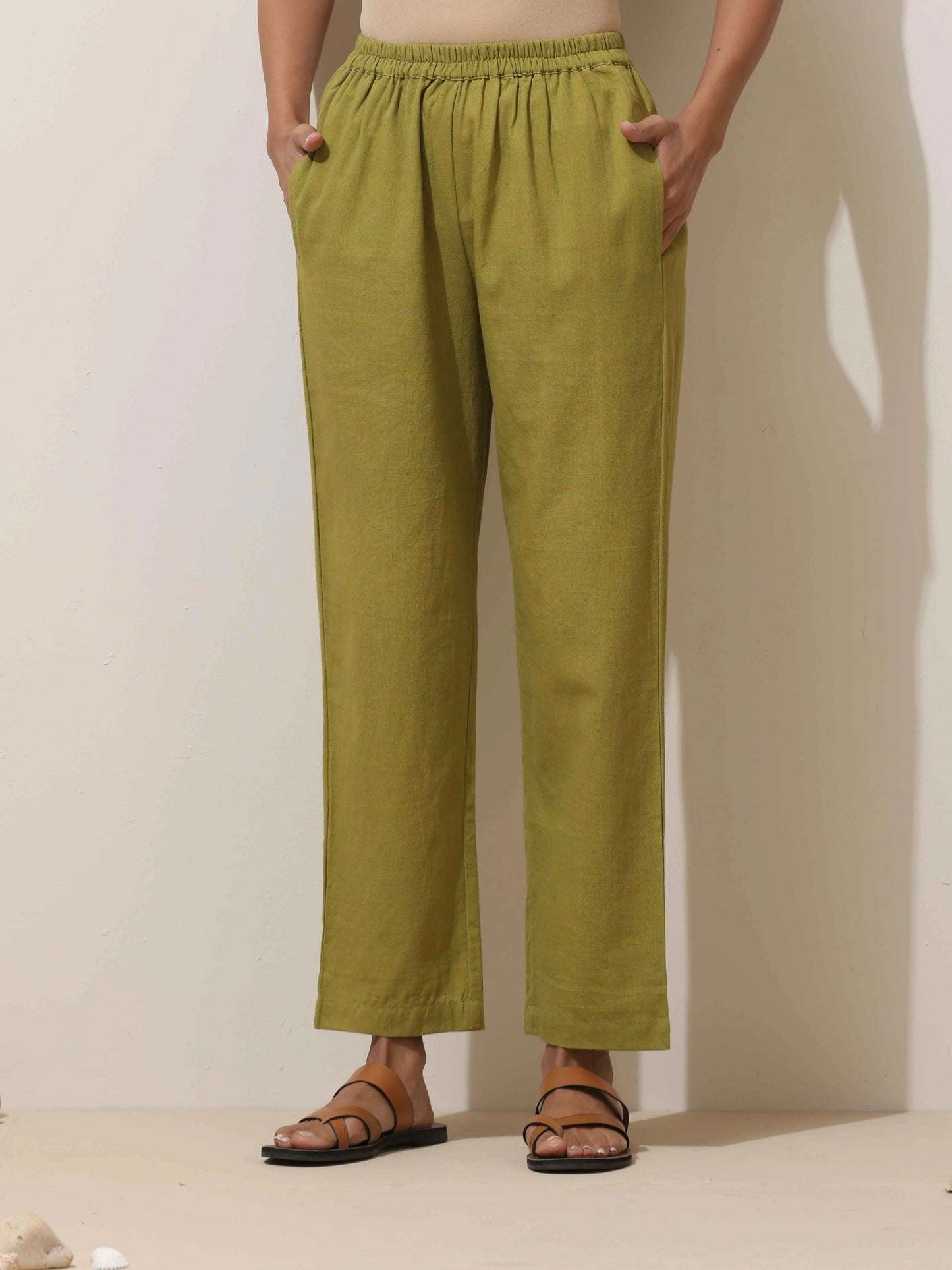 trueBrowns Brown Cotton Linen Kurta Pant Set | Swadesiicart
