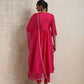 trueBrowns Pink Silk Anarkali Kurta Pant Dupatta Set | Swadesiicart