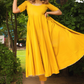 Pomcha Jaipur Rosemarry Yellow Cotton Anarkali Set | Swadesiicart