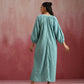 trueBrowns Aqua Blue Cotton Dobby Dress | Swadesiicart
