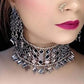 Tehzeeb Creations Women's Silver Colour Oxidised Necklace And Earring With Mirror Work - Swadesiicart