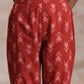 trueBrowns Red On Red Ikat Print Cotton Pant Suit Set | Swadesiicart