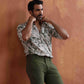 trueBrowns Men's Off White Printed Short Kurta | Swadesiicart