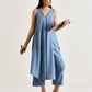 trueBrowns Light Blue Sleeveless Flared Kurta Pant Set | Swadesiicart