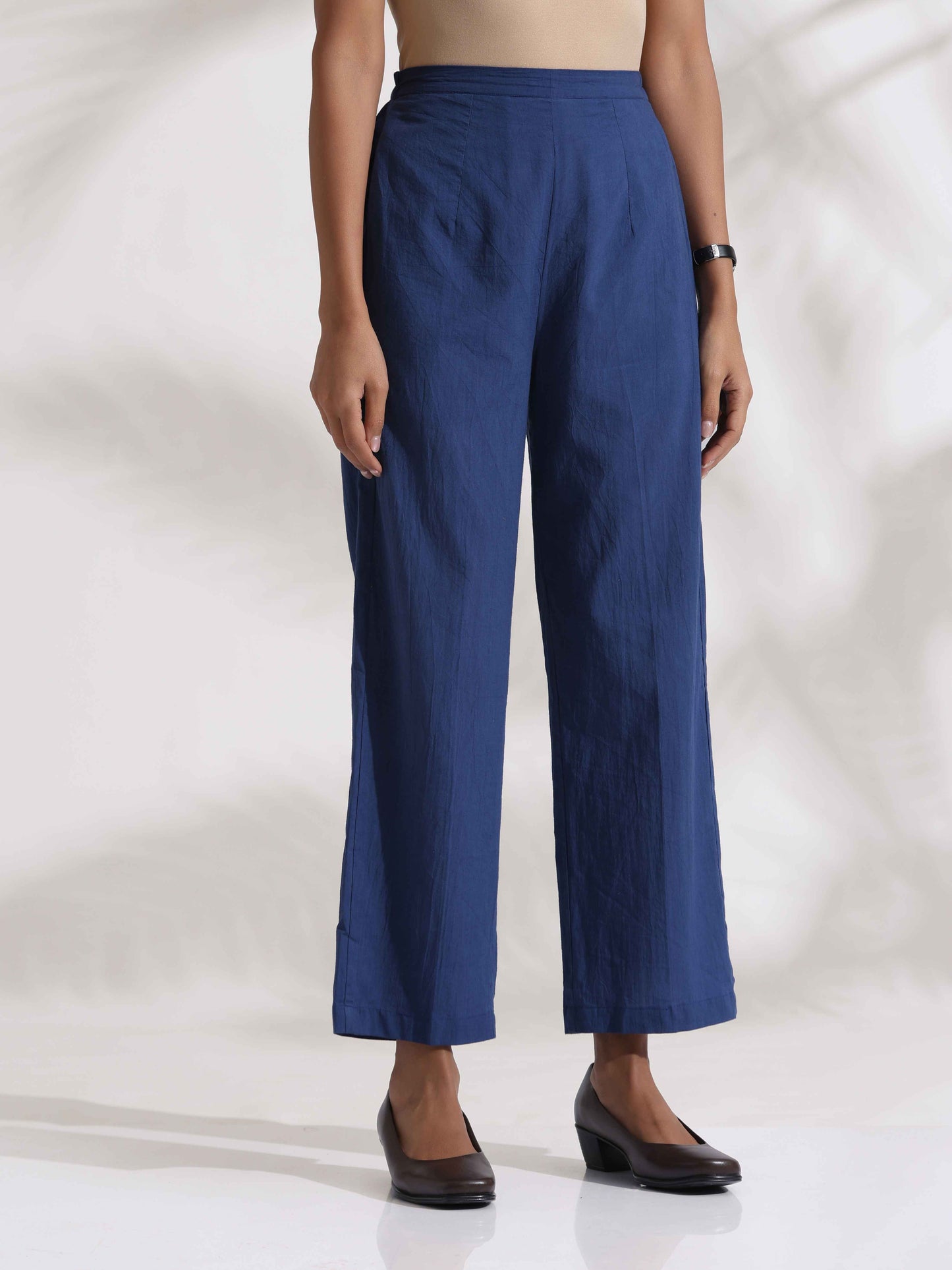 trueBrowns Blue Cotton Print Top & Pants Co-ord Set - Swadesiicart