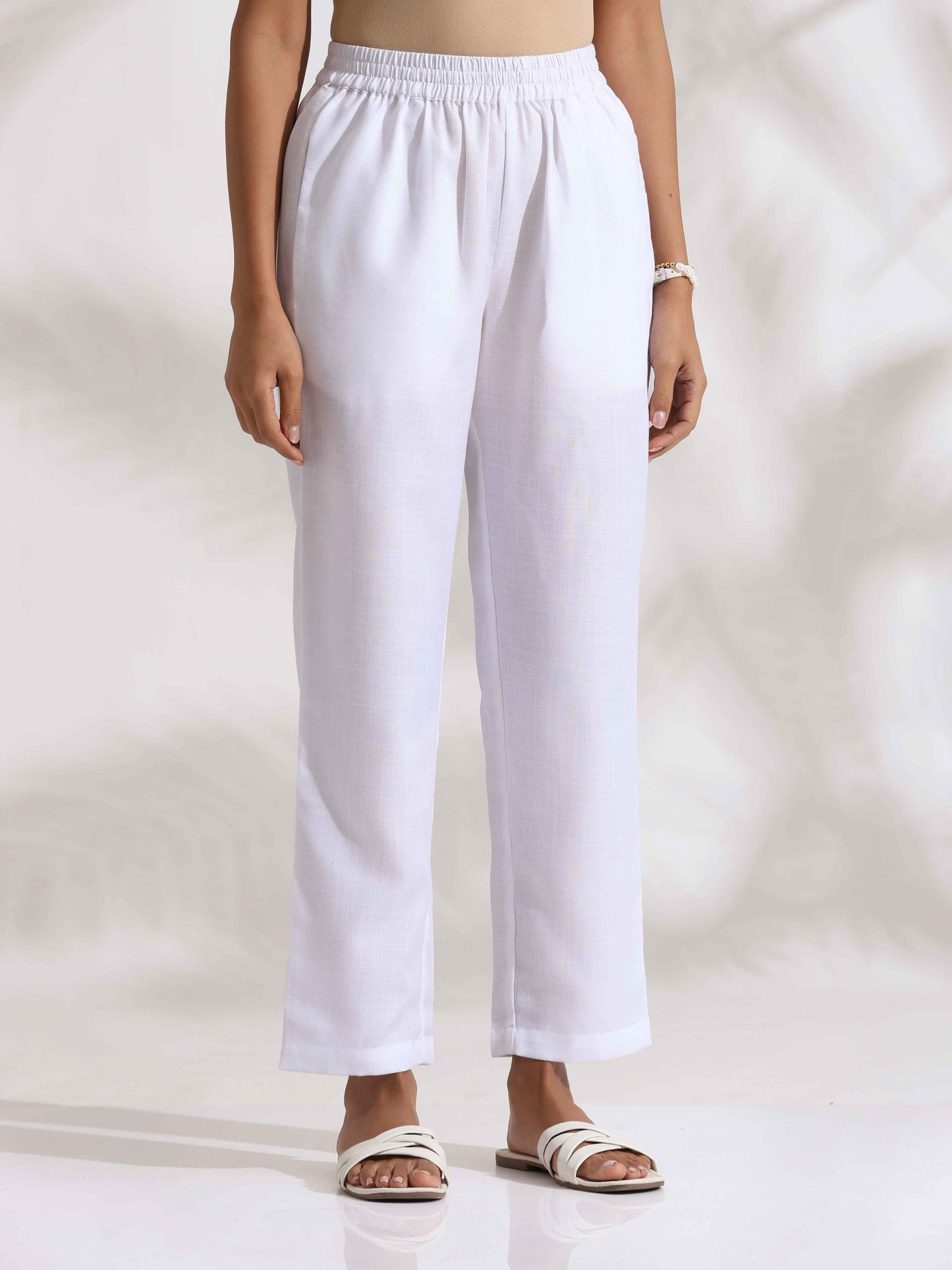 trueBrowns White Slub Kurta Set | Swadesiicart