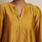 trueBrowns Gold Silk Kurta Set | Swadesiicart