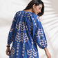 trueBrowns Blue Cotton Print Dress | Swadesiicart