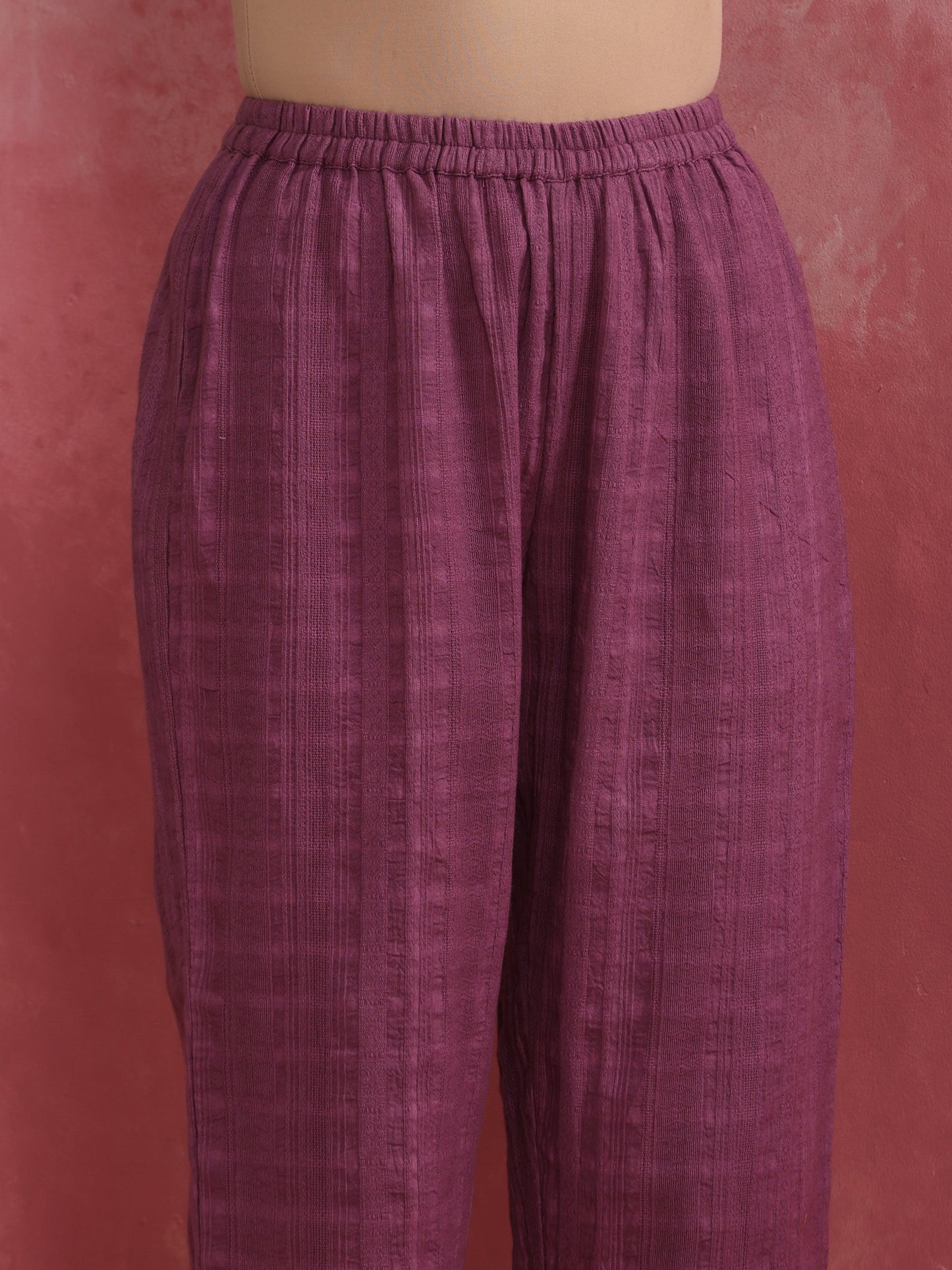trueBrowns Cola Cotton Dobby Pleated Kurta Set | Swadesiicart