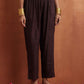 trueBrowns Brown Metallic Straight Kurta Set | Swadesiicart