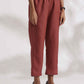 trueBrowns Brown Slub Highslit Kurta Set | Swadesiicart