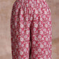 trueBrowns Pink Green Floral On White Block Print Cotton Slit Kurta Pant Set | Relove | Swadesiicart
