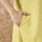 InWeave Light Yellow V Neck Aline Kurta Set - Swadesiicart