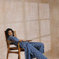 trueBrowns Indigo Dabu Floral Print Cotton Kurta Pant Set | Swadesiicart