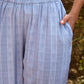 trueBrowns Light Blue Cotton Dobby Flared Co-ord Set - Swadesiicart