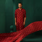trueBrowns Men's Maroon Diamond Viscose Silk Long Kurta | Swadesiicart