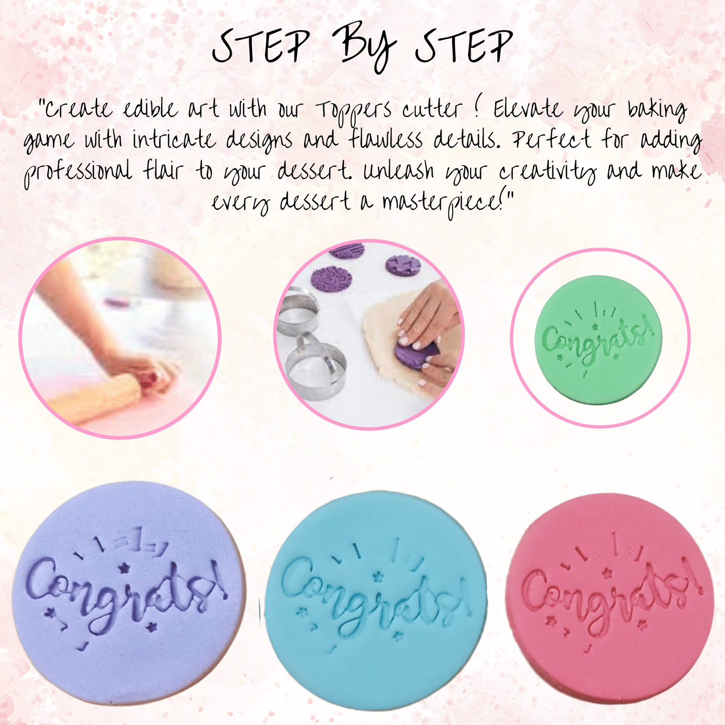 Confect Celebration Stencils Toppers Cutters (Congrats)