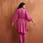 trueBrowns Pink Print Kaftan Kurta Co-ord Set - Swadesiicart