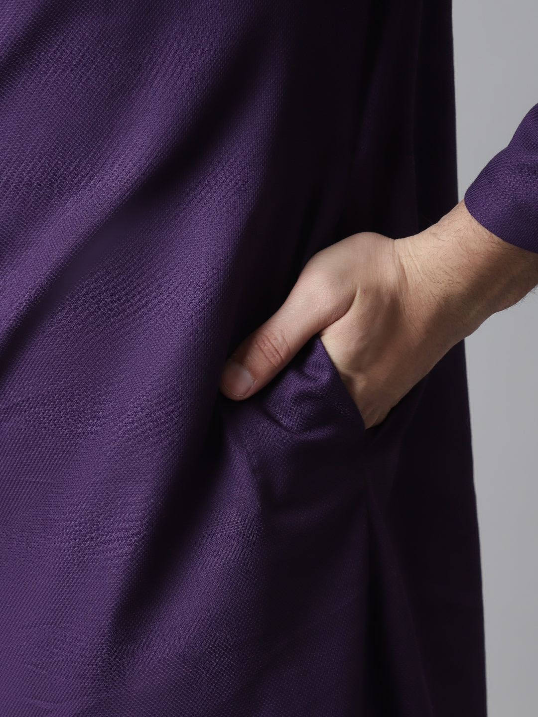 Even Apparels Purple Sherwani Kurta With Asymetrical Cut | Swadesiicart