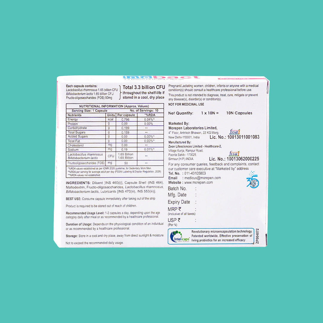 Dr Morpen Intebact Probiotic Capsules | Swadesiicart