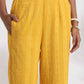 trueBrowns Yellow Cotton Pleated Shirt Kurta Set | Swadesiicart