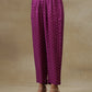 trueBrowns Purple Bandhani Printed Silk Drop Shoulder Kurta Pant Set | Swadesiicart