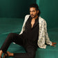trueBrowns Men's Black Silk Co-ord Set Stitch Detail - Swadesiicart