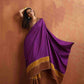 trueBrowns Purple Silk Ready To Wear Saree | Swadesiicart