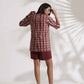 trueBrowns Brown Cotton Print Jacket Top & Short Co-ord Set - Swadesiicart