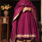 Pomcha Jaipur Burgundy Pure Cotton Anarkali Set | Swadesiicart