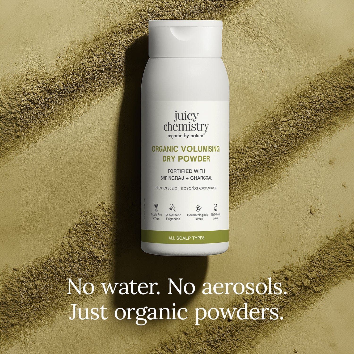Organic Volumising Dry Powder Fortified with Bhringaraj + Charcoal