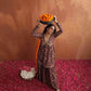 trueBrowns Brown Print Sharara Set | Swadesiicart