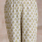 trueBrowns Green Buta On Off White Block Print Cotton Slit Gathered Kurta Set | Swadesiicart