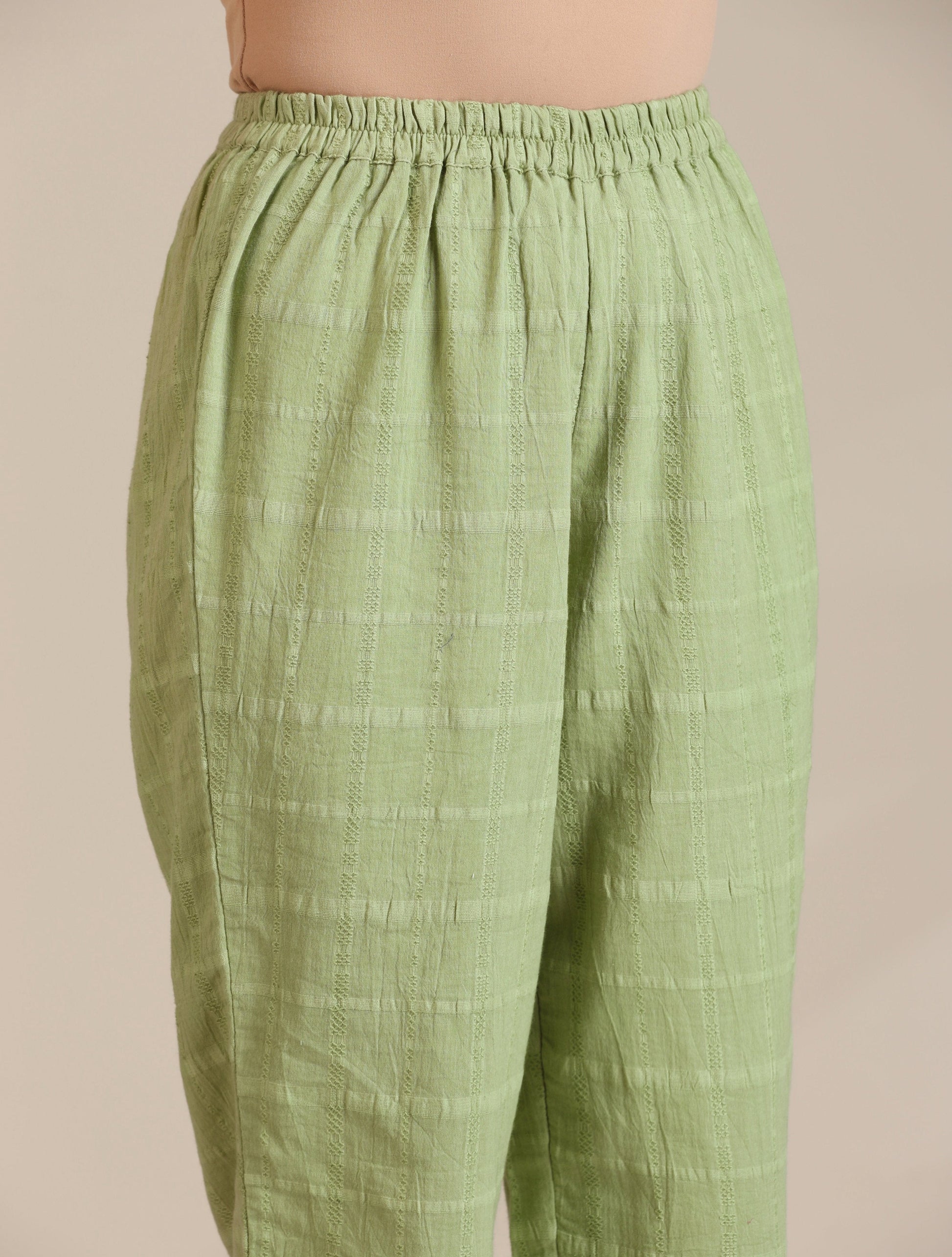 trueBrowns Green Cotton Embroidered Co-ord Set - Swadesiicart