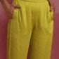 trueBrowns Lime Green Short Kurta Co-ord set - Swadesiicart